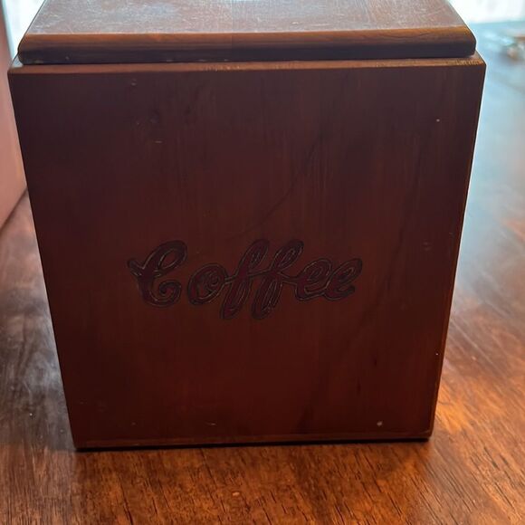 Vintage Hard Wood Set of (3) Kitchen Canisters - Picture 6 of 16